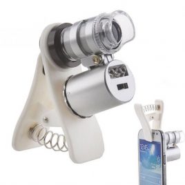 60X Microscope Magnifying LED/UV Lights for iPhone / Android Smartphones